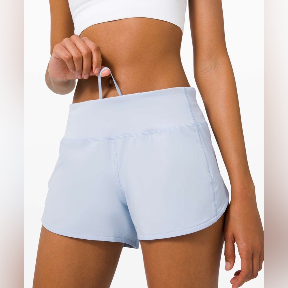 lululemon speed up short long *4" in daydream size 4
